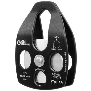 32kN Large Rescue Pulley Black